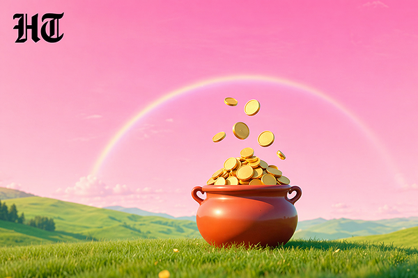 pink sky with rainbow hindustan